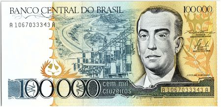 Brésil 100000 Cruzeiros, Juscelino Kubitschek -1985