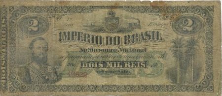 Brésil 2 Mil Reis Reis, Dom Pedro II - 1870