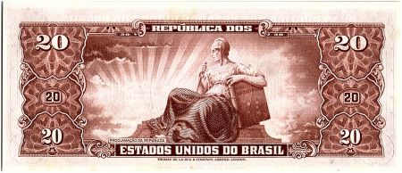 Brésil 20 Cruzeiros,  Deodoro Da Fonseca - 19(55-61)