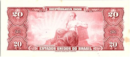 Brésil 20 Cruzeiros,  Deodoro Da Fonseca - 1963