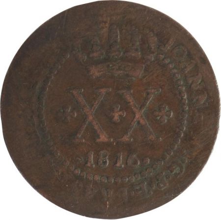Brésil 20 Reis Jean - Régence - Armoirie 1816
