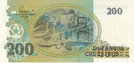 Brésil 200 Cruzeiros Liberté - Peinture Patria - 1990 Série A.0516