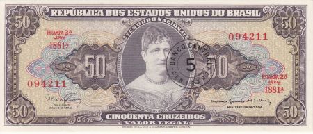 Brésil 5 Centavos / 50 Cruzeiros Princesse Isabelle - Justice - Estampa 2 A Série 1881 A - 1967