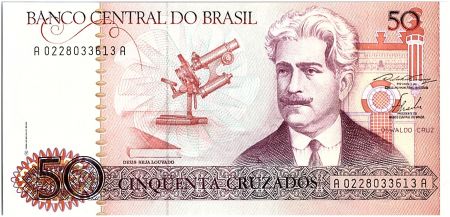 Brésil 50 Cruzados, Oswaldo Cruz - Institut Cruz - 1986