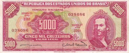 Brésil 5000 Cruzeiros - Tiradentes - 1963 - P.182a