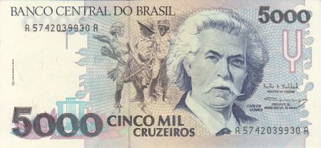 Brésil 5000 Cruzeiros Carlos Gomes - Piano - 1993 Série A.5742