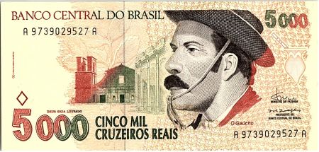 Brésil 5000 Cruzeiros Reais, Gaucho - 1993