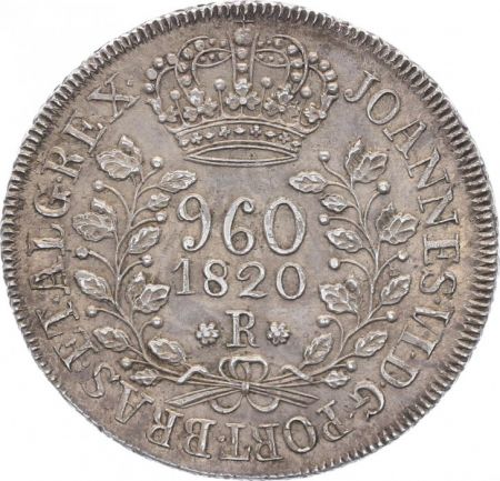 Brésil 960 Reis Jean VI - Armoiries - 1820 R