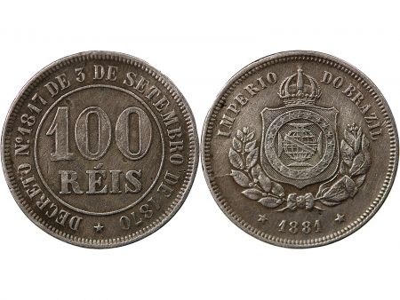 Brésil BRESIL, PEDRO II - 100 REIS 1881