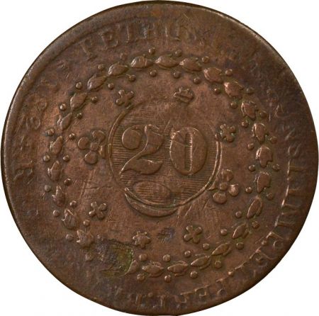 Brésil Brésil, Pedro II - 20 Reis, Contremarque 1835 Sur 40 Reis