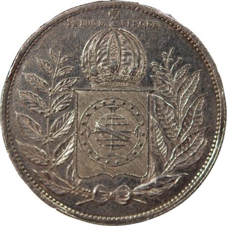 Brésil BRESIL, PIERRE II - 2000 REIS ARGENT TYPE 1 1852