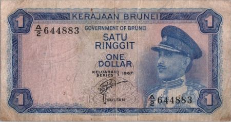 Brunéi 1 Ringgit Sultan Omar Ali Saiffudin III - 1967