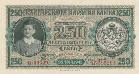 Bulgarie 250 Leva Simeon II - Paysans - 1943