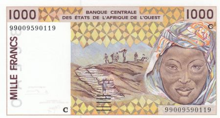 Burkina Faso 1000 Francs femme 1999 - Burkina Faso