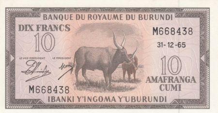 Burundi 10 Francs Boeufs  - 1965 - Neuf - P. 9