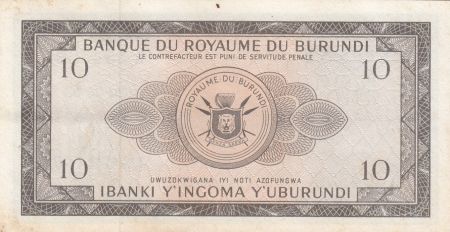 Burundi 10 Francs Boeufs  - 1965 - SUP - P. 9 - K 394309