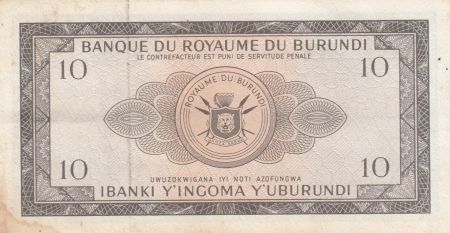 Burundi 10 Francs Boeufs  - 1965 - TTB - P. 9 - K 394312