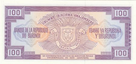 Burundi 100 Francs 1993 - Prince Rwagasore, Armoiries