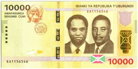 Burundi 10000 Francs 2015 - Presidents - Hippopotame