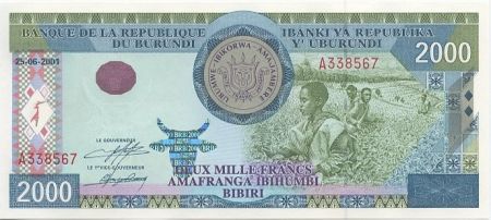 Burundi 2000 Francs Paysans - Lac, barrage