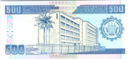 Burundi 500 Francs 1995 - Portrait du Président - Banque Centrale