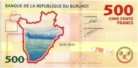 Burundi 500 Francs 2015 - Café - Crocodile