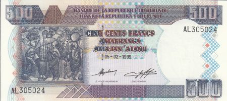 Burundi 500 Francs Peinture - Banque Centrale - 1999