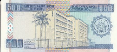 Burundi 500 Francs Peinture - Banque Centrale - 1999