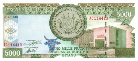 Burundi 5000 Francs Dock et navires - 2003