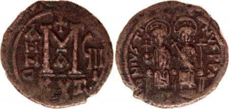 Byzance Follis, Justin II et Sophie (565-578) - Cysique An GIII