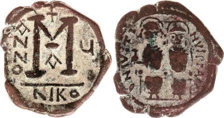 Byzance Follis, Justin II et Sophie (565-578) - Nicomédie An 5