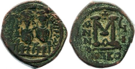 Byzance Follis, Justin II et Sophie (565-578) - Nicomédie An GI