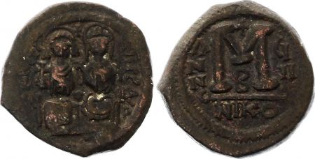 Byzance Follis, Justin II et Sophie (565-578) - Nicomédie An GII