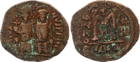 Byzance Follis, Justin II et Sophie (565-578) - Nicomédie An GIIII