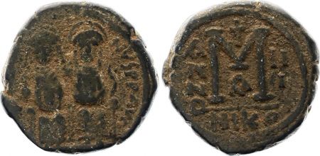 Byzance Follis, Justin II et Sophie (565-578) - Nicomédie An III