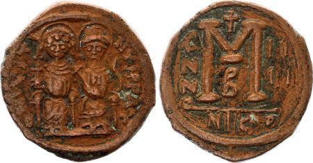 Byzance Follis, Justin II et Sophie (565-578) - Nicomédie An IIII