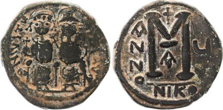 Byzance Follis, Justin II et Sophie (565-578) - Nicomédie An V