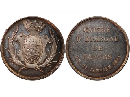CAISSE D\'EPARGNE DE NANTES - JETON ARGENT poinçon Main (1845-1860)