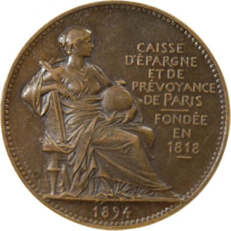 CAISSE D\'EPARGNE DE PARIS - JETON BRONZE 1894