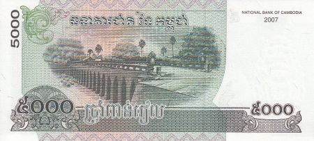 Cambodge 5000 Riel Norodom Sihanouk - Pont - 2007