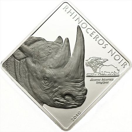 Cameroun 1 500 Francs CFA - 2010 - Rhinocéros Noir