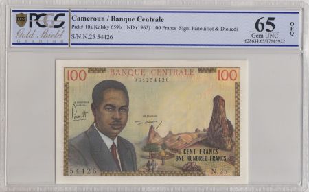 Cameroun 100 Francs Pdt Ahidjo - Bateaux - 1962 - PCGS 65 OPQ