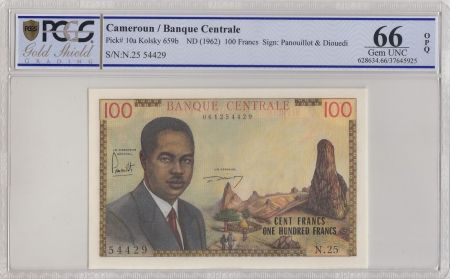 Cameroun 100 Francs Pdt Ahidjo - Bateaux - 1962 - PCGS 66 OPQ