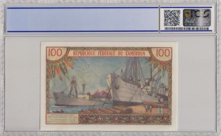 Cameroun 100 Francs Pdt Ahidjo - Bateaux - 1962 - PCGS 66 OPQ