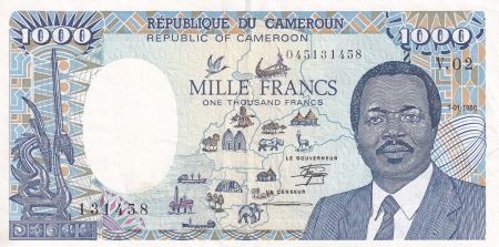 Cameroun 1000 Francs - Carte BEAC complète - 1986 - Série V.02 - SUP - P.26b