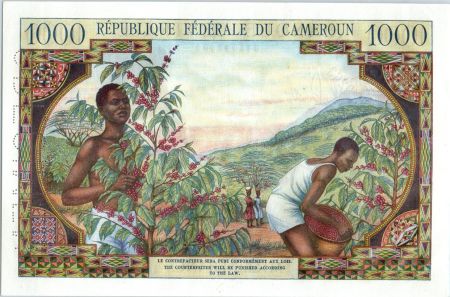 Cameroun 1000 Francs  Cacao - Café - 1962 - Spécimen No 263
