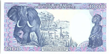 Cameroun 1000 Francs Carte BEAC complète - 1986