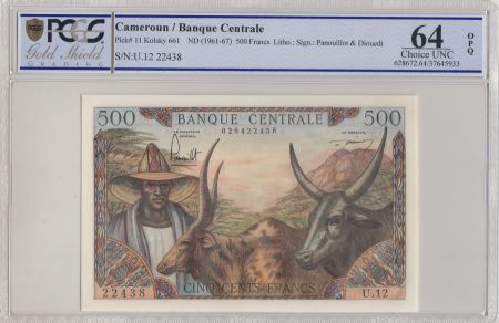Cameroun 500 Francs Elevage, Agriculture - 1962 - PCGS 64