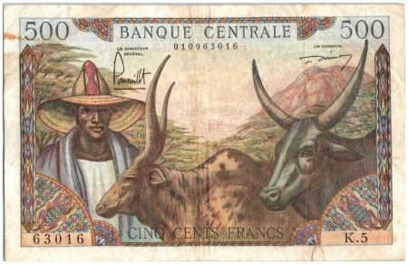 Cameroun 500 Francs Elevage, Agriculture - 1962
