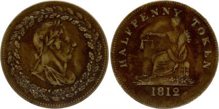 Canada 1/2 penny , George III, Britannia  -  1812